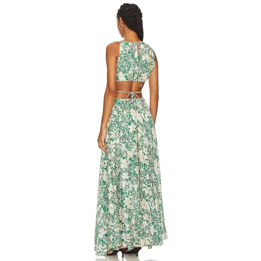 ASTR the Label Sivana Dress in Green Floral NWT Size Large - Picture 4 of 4